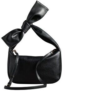 Anthropologie Melie Bianco Marni Bow Bag, Black, Crossbody,Handbag, Faux Leather